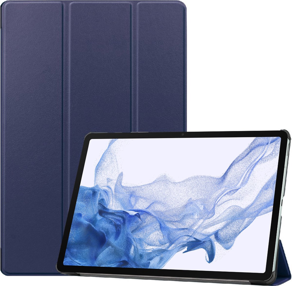 Hoes Geschikt voor Samsung Galaxy Tab S8 Plus - Perfecte pasvorm - Diverse kijkhoeken - Blauw