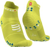 Compressport Pro Racing Socks v4.0 Run Low Primerose/Fjord Blue - Hardloopsokken