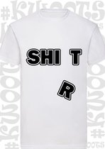 SHIT SHIRT heren t-shirt - Wit - Maat 3XL - korte mouwen - grappige teksten - leuke shirtjes - humor - quotes - kwoots - kado - cadeau