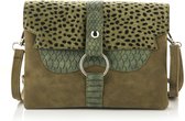 Groen snake/leopard heuptasje / schoudertasje
