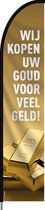 Beachflag - Wij Kopen Uw Goud - Vlag + Hengelsysteem + Draagtas - Actievlag.nl