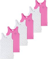 Schiesser Onderhemd 6-pack Kids Girls fijn geribd Organic Cotton