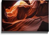 Walljar - Orange Waves - Muurdecoratie - Canvas schilderij