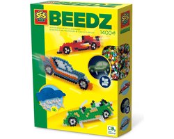 SES Beedz - Strijkkralen met legbord - grondplaat, 1200 strijkkralen en strijkvel - auto - met stickers en steunvoetjes - PVC vrij - Strijkkralen Jongens SES Beedz - Strijkkralen met legbord - grondplaat, 1200 strijkkralen en strijkvel - auto - met stickers en steunvoetjes - PVC vrij - Strijkkralen Jongens