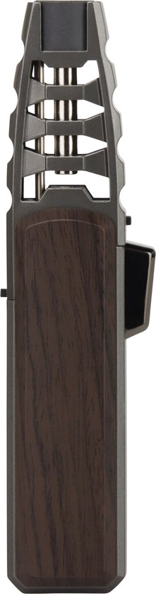 TECQX Turbo Torch - Gasbrander - Gas aansteker - Stormaansteker - Vuurwerk Aansteker - Crème Brûlée Brander - Windproof - Hout - Zwart