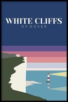 Walljar - White Cliffs Of Dover United Kingdom Night II - Muurdecoratie - Poster met lijst