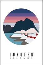 Walljar - Lofoten Norway Dawn III - Muurdecoratie - Poster met lijst