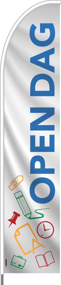Beachflag - Open Dag - Vlag + Hengelsysteem + Draagtas - Actievlag.nl