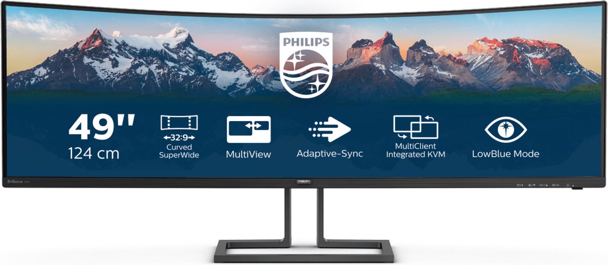 Ecran ordinateur incurvé QLED 49 Samsung ViewFinity S49A950UIP, 124,5 cm  (49), 5120 x 1440 pixels, UltraWide Dual Quad HD, QLED, 4 ms, Noir