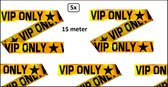 5x Afzetlint VIP Only 15 meter geel - Themafeest festival afzetting party feest Hollywood Vips