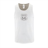 Witte Tanktop sportshirt met "Route 66" Print Zilver Size XXL