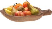 vangst Heup Gewoon doen Fruitschaal teak hout rond 40 cm - Decoratieve schalen voor groente en  fruit | bol.com