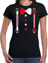 Carnaval t-shirt Kruikenstad bretels en strik voor dames - zwart - Tilburg - Carnavalsshirt / verkleedkleding XL