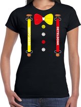 Carnaval t-shirt Oeteldonk / Den Bosch bretels en strik voor dames - zwart - s-Hertogenbosch - Carnavalsshirt / verkleedkleding XL