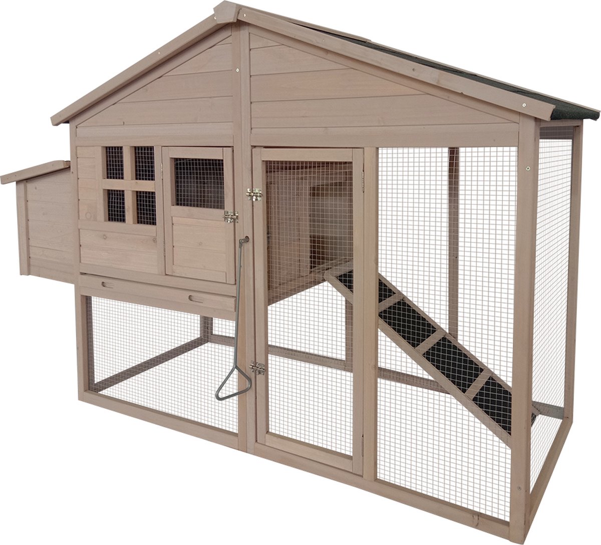 Duvo+ woodland kippenhok tillie forest 188x70x117cm taupe + gratis 100ml drinkfles