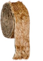 J-Line LINT IMITATIEBONT POLYESTER BRUIN 8X200CM Set van 4 stuks