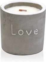 Soy Wax Geurkaars Betonnen Pot - Vijgen & Cassis - Love - 8x8x8cm - 30 Branduren