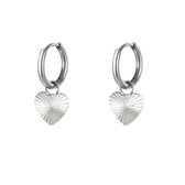 RVS oorbellen hart - Yehwang - Oorbellen - One size - Zilver