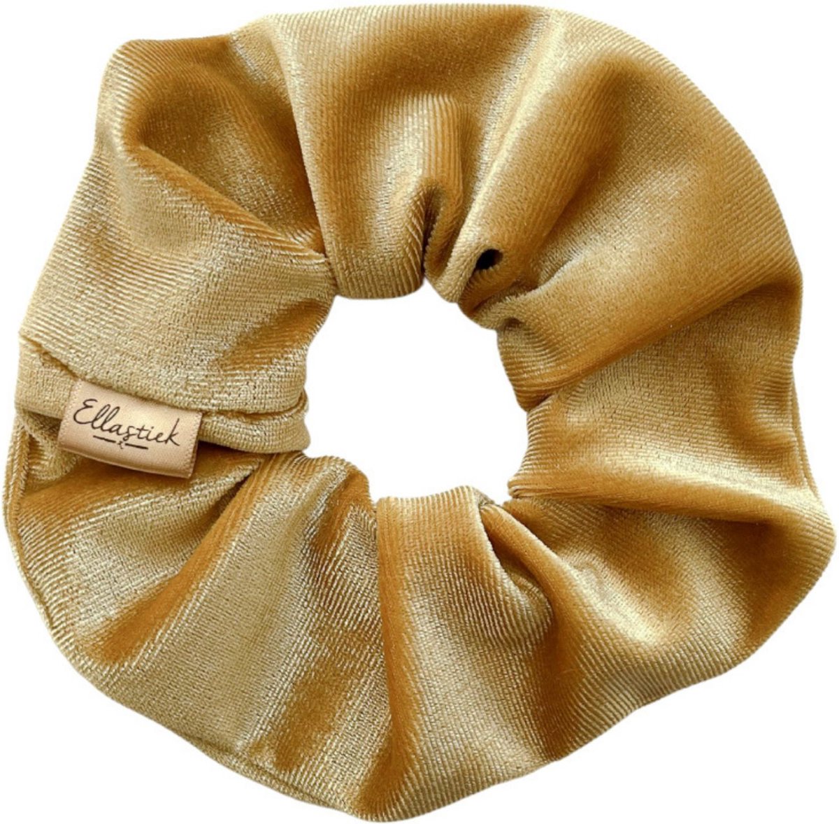 Ellastiek scrunchie medium - geel - haarelastiekjes - haar accessoire - luxe uitstraling en kwaliteit- Handmade in Amsterdam
