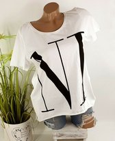 T- shirt katoenen zomershirt met tekst NICE made in Italy kleur wit maat S/M 36