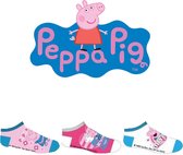 Peppa Pig Sneakersokken | 6 Paar | Meisjes | Blauw/Roze | Maat 23-26
