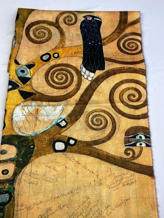 Sjaal schilderij Gustav Klimt The Tree of Life van dikker materiaal met 2 kanten print