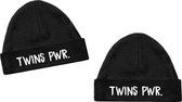 Mutsjes new born tweeling-twins pwr-0-3 mnd-Zwart-Wit