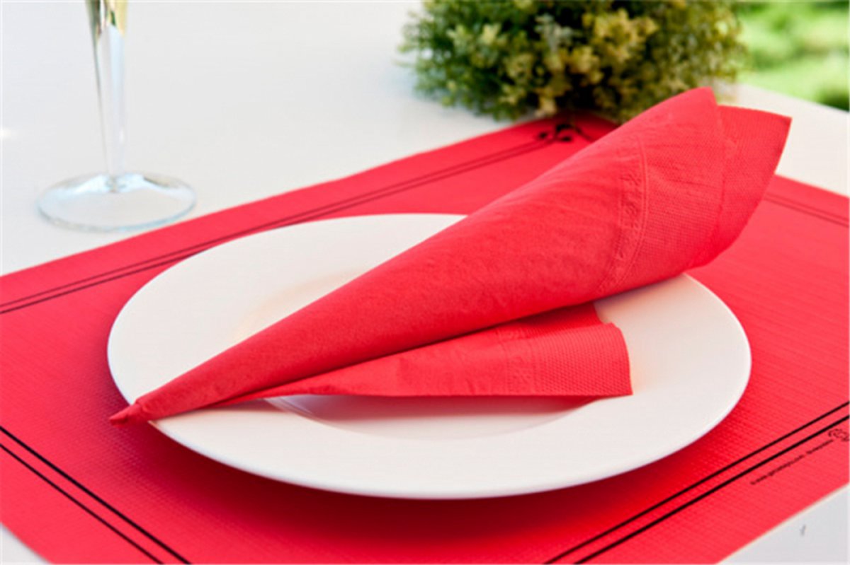 Papieren Placemats rood, motief zwart 500 stuks (31x43cm)
