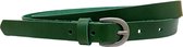 Riem Dames - Tailleriem Dames - Groen Leer - 2 cm - Riemmaat 90 cm - (Totale lengte 110 cm)