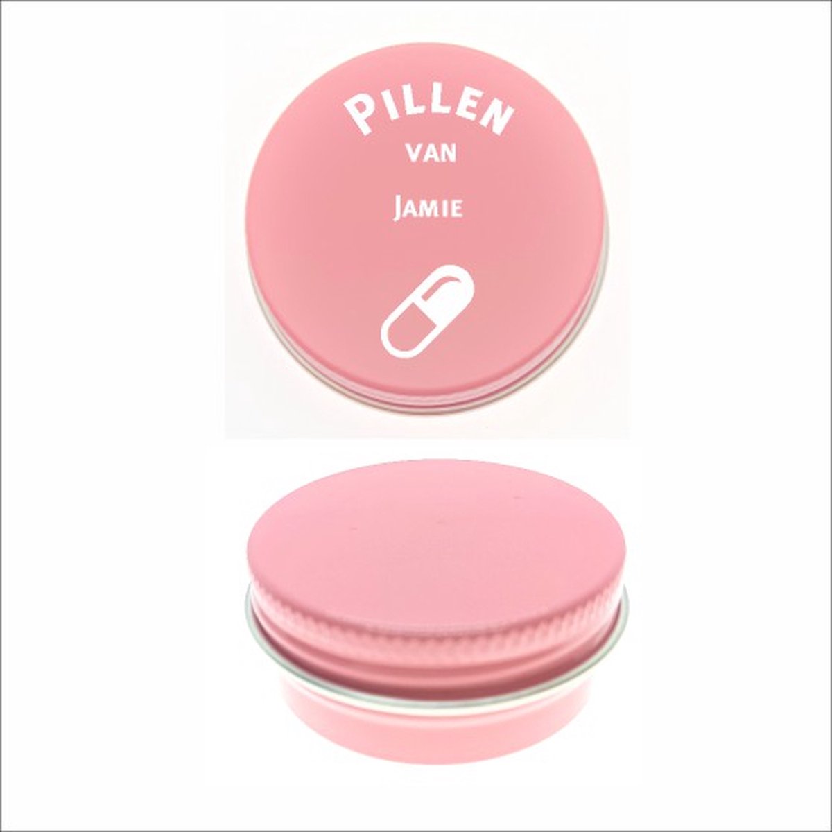 Goedkoopste Pillen Blikje Met Naam Gravering - Jamie