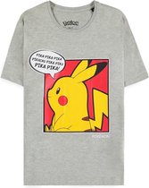 Pokémon Heren Tshirt -2XL- Pika Pikachu Grijs