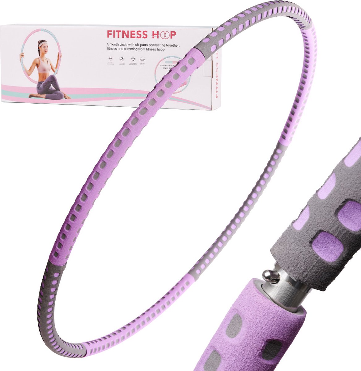 Vitalità Hula Hoop Fitness Set 1,2 Kg Per Adulti - Con Corda, Bande Elastiche E Rullo Massaggio - Allenamento Total Body