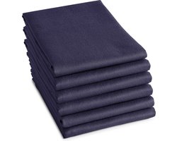 DDDDD - 6x Theedoek Logo - 60x65 cm - Blauw - Set van 6 stuks