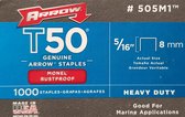 Arrow nieten voor tacker, T50 5/16 8mm, rustproof, 1000 stuks
