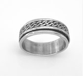 RVS – stress – ringen - maat 19 - celtic tattoo band, 2 losse ring op elkaar die je mee kan draaien - ook wel stress ring genoemd) ring is zowel geschikt voor dame of heer en als d