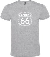 Grijs t-shirt met 'Route 66' print Wit size 3XL