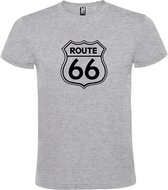 Grijs t-shirt met 'Route 66' print Zwart size 3XL