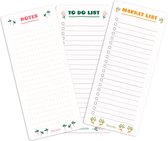 Fabooks - Mini Flower Set de 3 Bloc-Notes - To Do List - Notes - Market List - Writing Pad Set