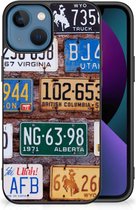 Telefoon Hoesje Geschikt voor iPhone 13 Hippe Hoesjes met Zwarte rand Kentekenplaten