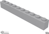 LEGO Bouwsteen 1 x 10, 6111 Licht blauwgrijs 50 stuks