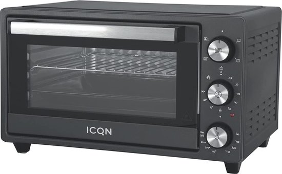 bloeden Betekenis Hoeveelheid van ICQN Vrijstaande Mini Oven - 20L - Convectie Mini Oven - Hetelucht - Timer  - Zwart | bol.com