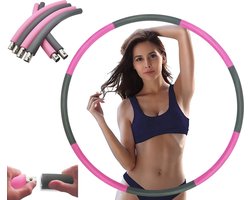 Fitness Hoela Hoop - Hula Hoop - Anti Cellulite- Aanpasbaar gewicht - 8 delen click-design