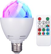 LED partylamp - 3W E27 roterende LED-gloeilamp - RGB - 7 kleuren dimbaar - met afstandsbediening - voor Party,DJ,Disco,KTV en thuis