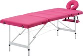 Everest Massagetafel inklapbaar 4 zones aluminum roze