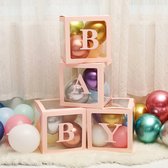 Yar Babyshower Versiering Dozen - Roze - Gender Reveal Pakket - Geboorte Decoratie Jongen en Meisje - Incl. 20 roze Ballonnen