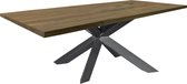 Eikenhouten tafel met gedraaid spin-poot onderstel - warme bruine kleur