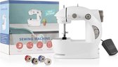 SimpleSpecials Mini Naaimachine - Compact Formaat - Wit - incl. draad - naaimachine Voor Beginners - Kinderen - Kleine Machine
