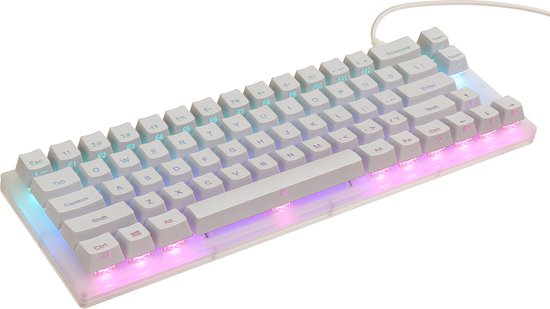Gamakay K66 Mechanical Keyboard - Double Zone RGB Lights - 66 Keys - Blue  Switches - White | bol