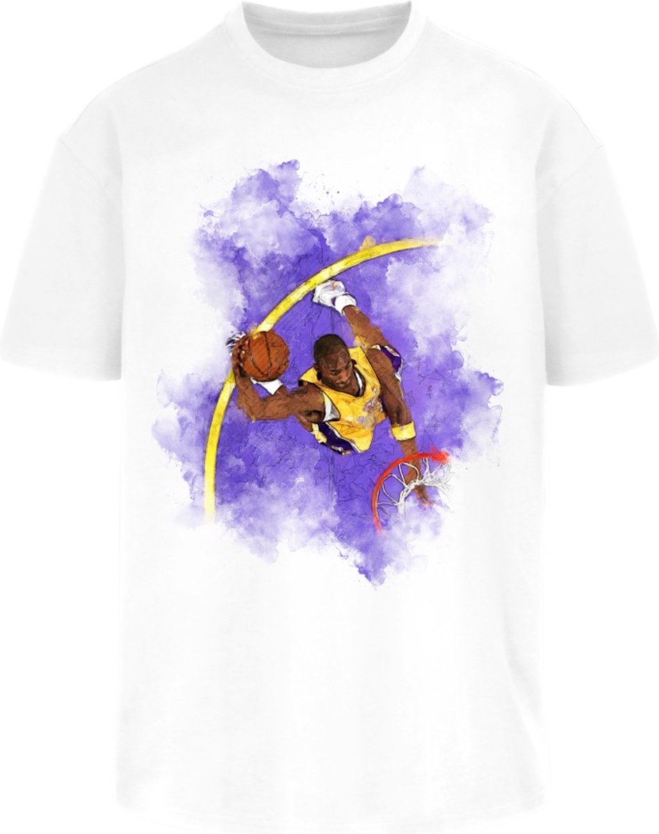 Mister Tee Basketball Clouds 2.0 Oversize Heren T-shirt L Wit