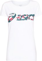 Asics Graphic SS Top T-shirt Vrouwen Witte L